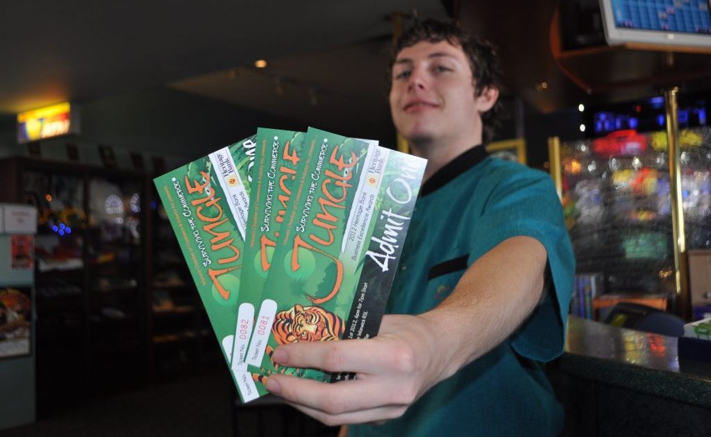 Get into Warwick RSL club to pick up your 2012 Heritage Bank Business Awards tickets. RSL employee Dom Hansen shows them here. 